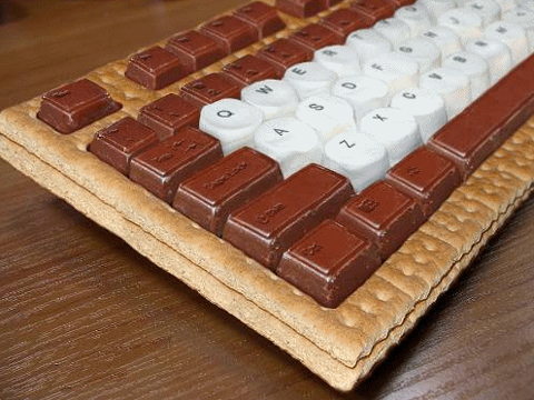 Clavier d'ordinateur en chocolat